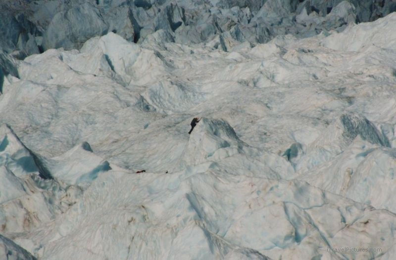 Fox glacier climbing ice climber